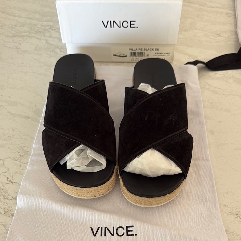 Vince Black Espadrille Shoes with Modern Design